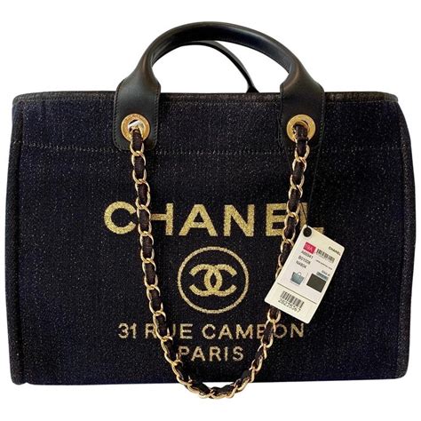 chanel denim 2019|Chanel denim shopping tote.